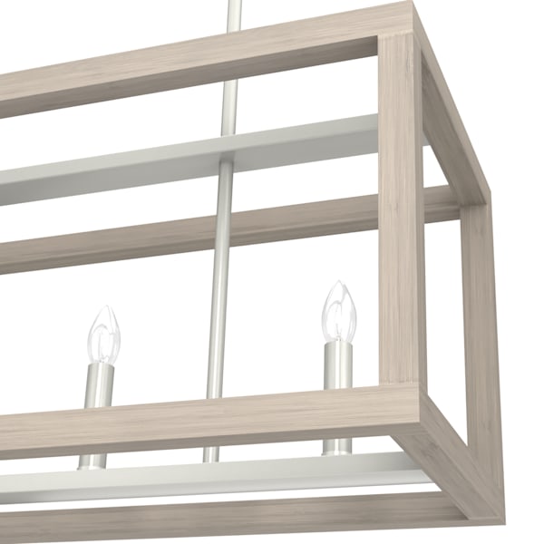 Hunter Squire Manor 5 Light Linear Chandelier in Brushed Nickel