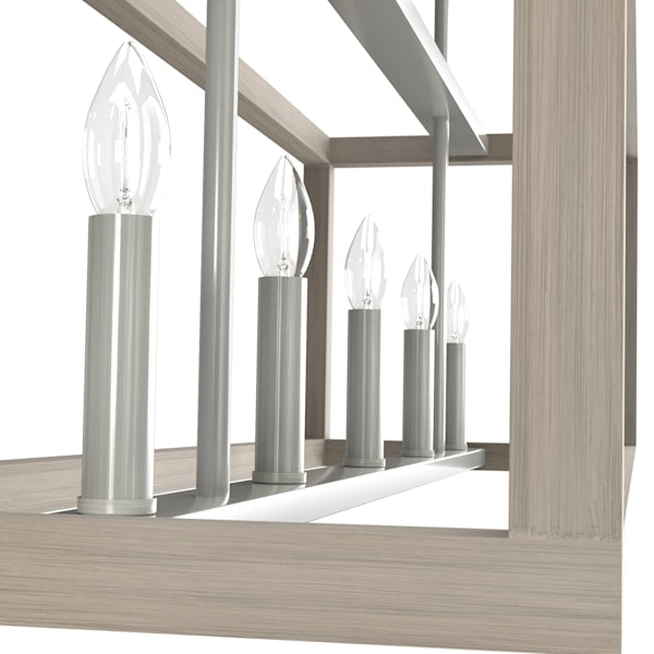 Hunter Squire Manor 5 Light Linear Chandelier in Brushed Nickel