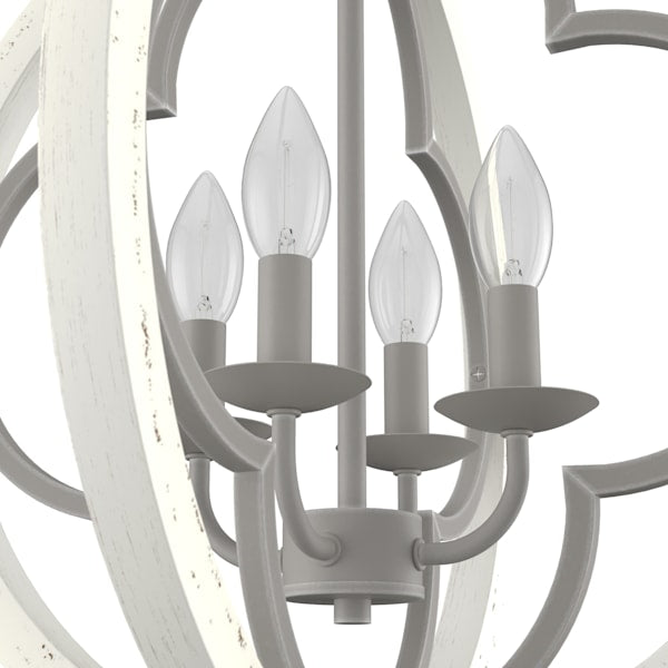 Hunter Gablecrest 4 Light 19 Inch Pendant in Painted Concrete