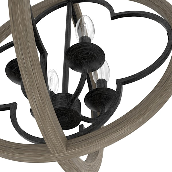 Hunter Gablecrest 4 Light 19 Inch Pendant in French Oak