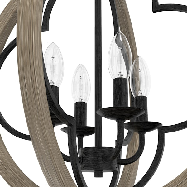 Hunter Gablecrest 4 Light 19 Inch Pendant in French Oak