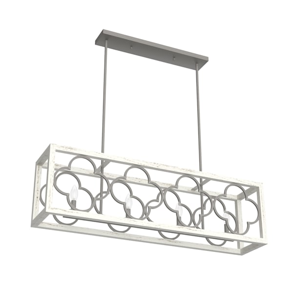 Hunter Gablecrest 4 Light Linear Chandelier in Painted Concrete