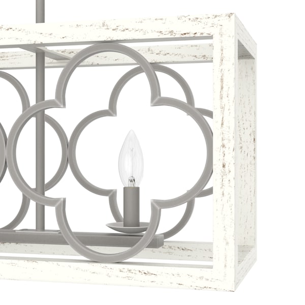 Hunter Gablecrest 4 Light Linear Chandelier in Painted Concrete