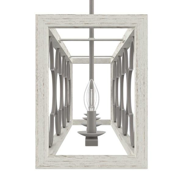 Hunter Gablecrest 4 Light Linear Chandelier in Painted Concrete