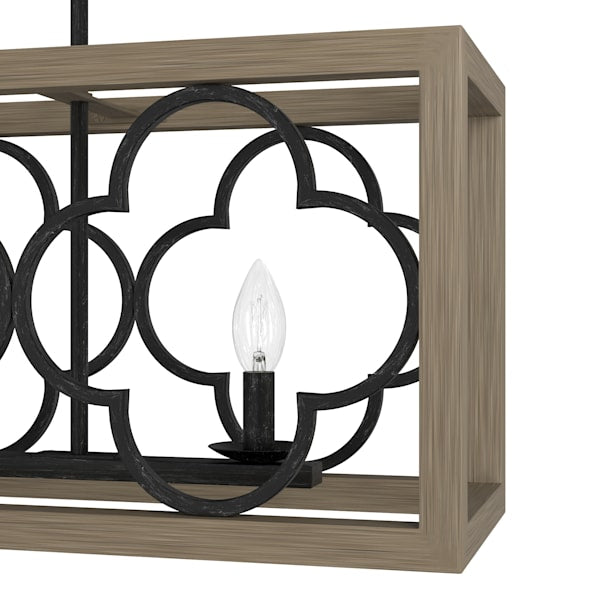Hunter Gablecrest 4 Light Linear Chandelier in French Oak