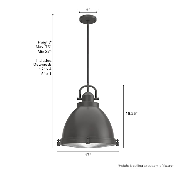 Hunter Bridgemoor 3 Light Pendant in Noble Bronze in Noble Bronze