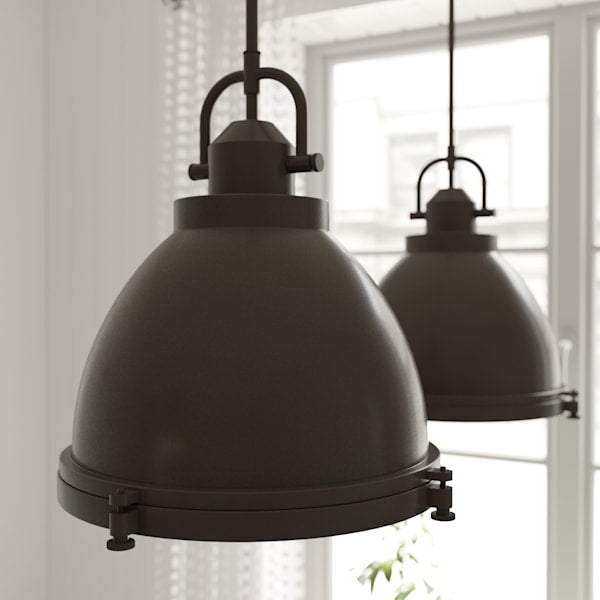 Hunter Bridgemoor 2 Light Pendant in Noble Bronze in Noble Bronze