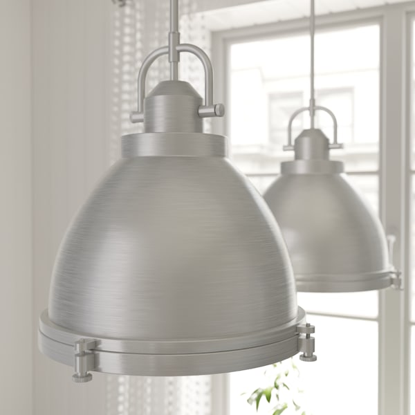 Hunter Bridgemoor 2 Light Pendant in Noble Bronze in Brushed Nickel