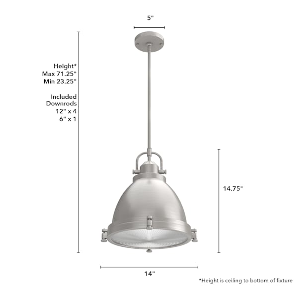 Hunter Bridgemoor 2 Light Pendant in Noble Bronze in Brushed Nickel