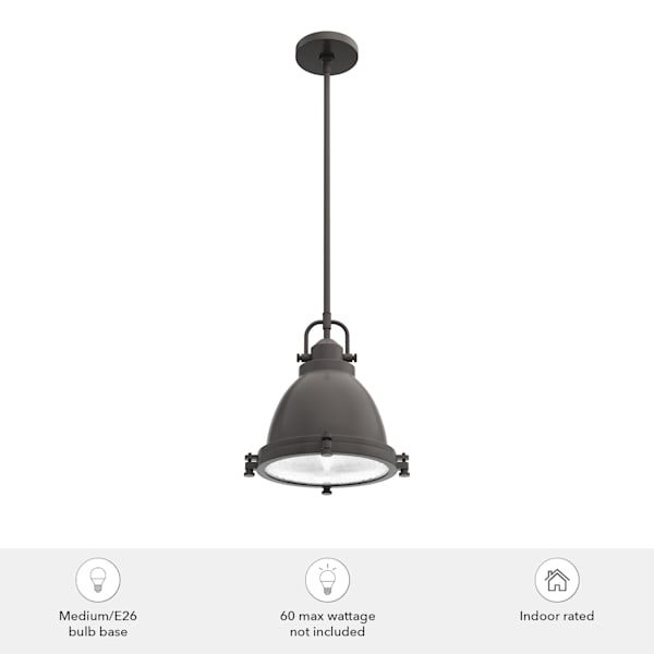 Hunter Bridgemoor 1 Light Pendant in Noble Bronze