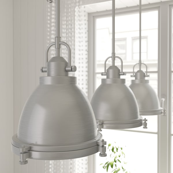 Hunter Bridgemoor 1 Light Pendant in Brushed Nickel