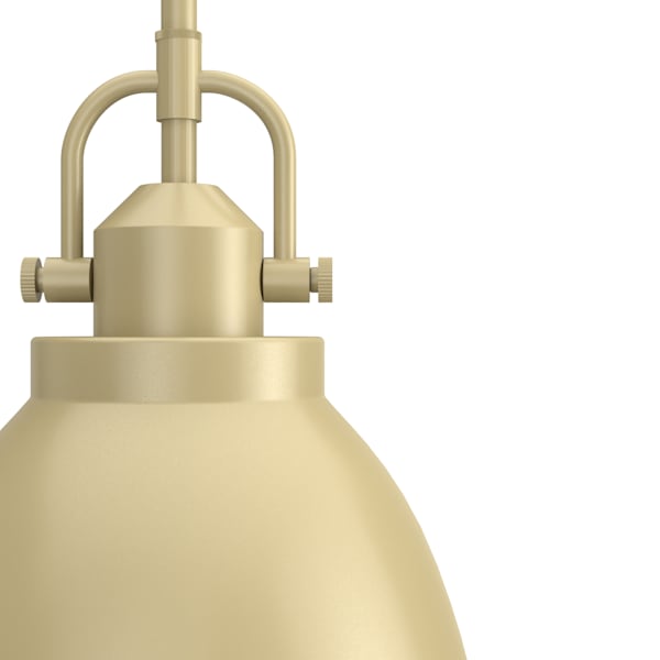 Hunter Bridgemoor 1 Light Pendant in Modern Brass