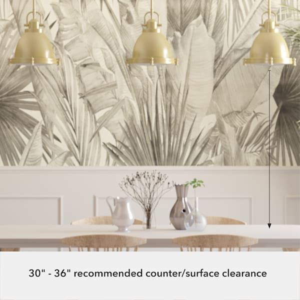 Hunter Bridgemoor 1 Light Pendant in Modern Brass