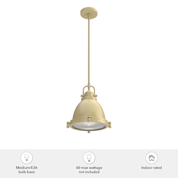 Hunter Bridgemoor 1 Light Pendant in Modern Brass