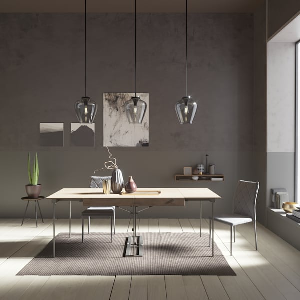 Hunter Vidria 1 Light Pendant in Matte Black