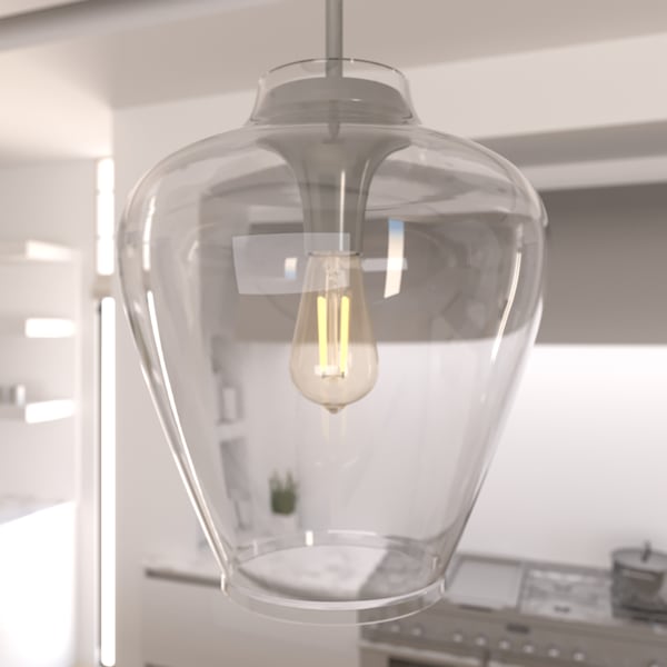 Hunter Vidria 1 Light Pendant in Brushed Nickel