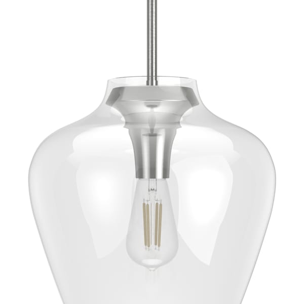 Hunter Vidria 1 Light Pendant in Brushed Nickel