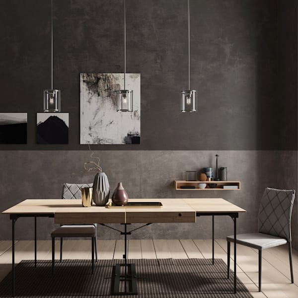 Hunter Astwood 1 Light Pendant in Brushed Nickel