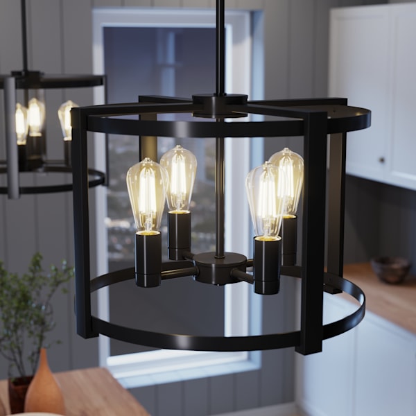 Hunter Astwood 4 Light Chandelier in Matte Black