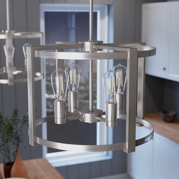 Hunter Astwood 4 Light Chandelier in Brushed Nickel