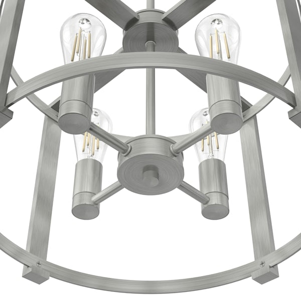 Hunter Astwood 4 Light Chandelier in Brushed Nickel