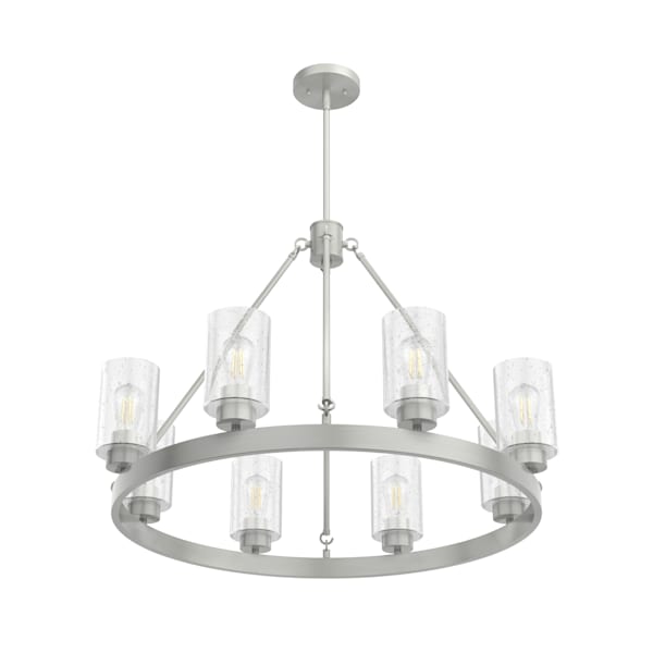 Hunter Hartland 8 Light Chandelier in Brushed Nickel