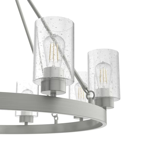 Hunter Hartland 8 Light Chandelier in Brushed Nickel
