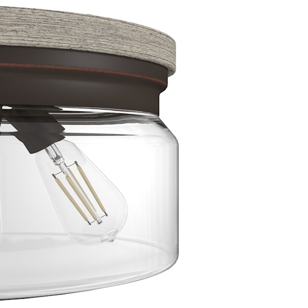 Hunter Devon Park 3 Light Flush Mount in Onyx Bengal