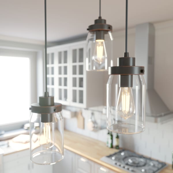 Hunter Devon Park 3 Light Chandelier in Onyx Bengal