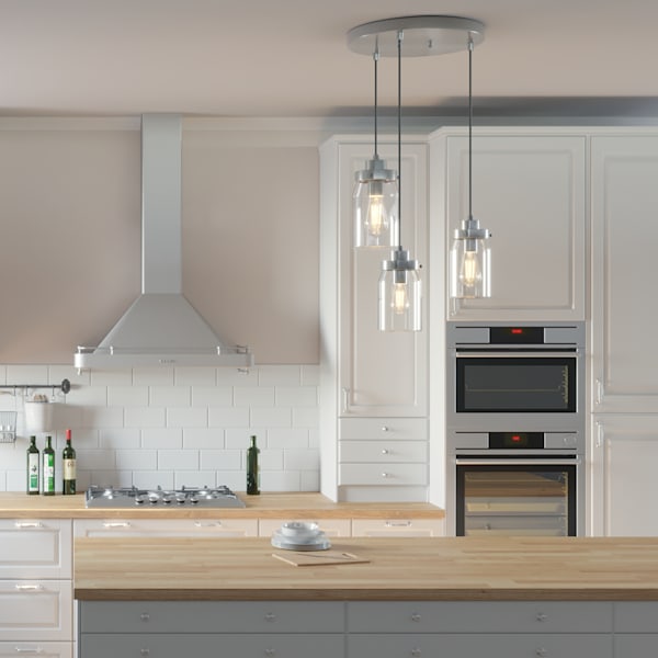 Hunter Devon Park 3 Light Chandelier in Brushed Nickel