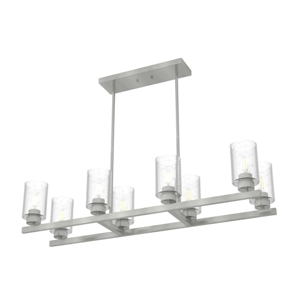 Hunter Hartland 8 Light Linear Chandelier in Brushed Nickel