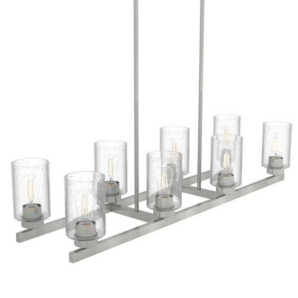Hunter Hartland 8 Light Linear Chandelier in Brushed Nickel