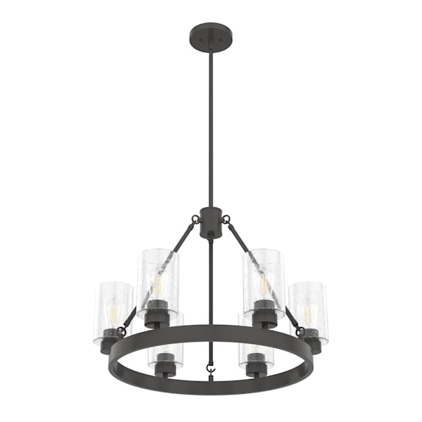 Hunter Hartland 6 Light Chandelier in Nickle Bronze