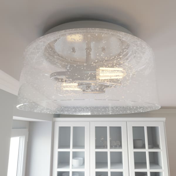 Hunter Hartland 2 Light Flush Mount in Brushed Nickel