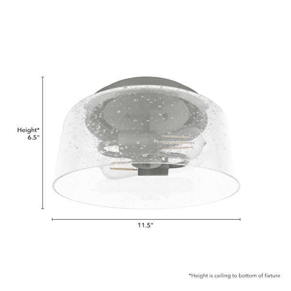 Hunter Hartland 2 Light Flush Mount in Brushed Nickel