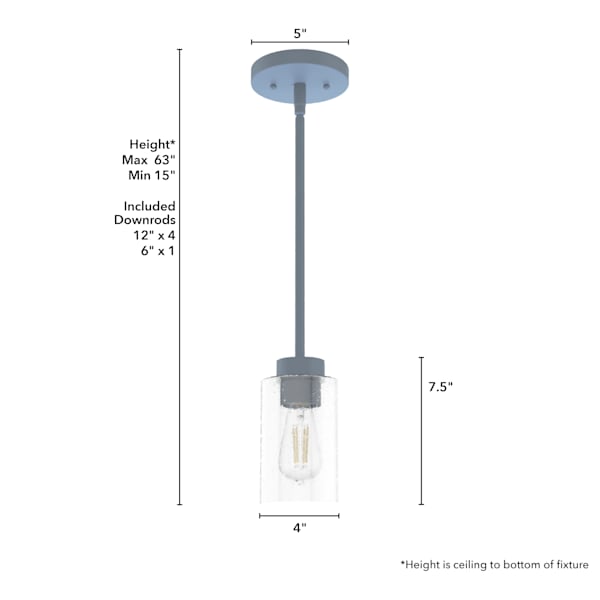 Hunter Hartland 1 Light Pendant in Indigo Blue