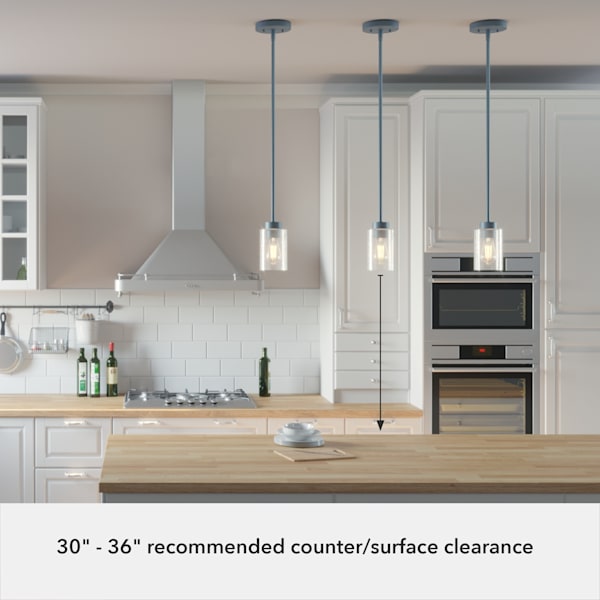 Hunter Hartland 1 Light Pendant in Indigo Blue