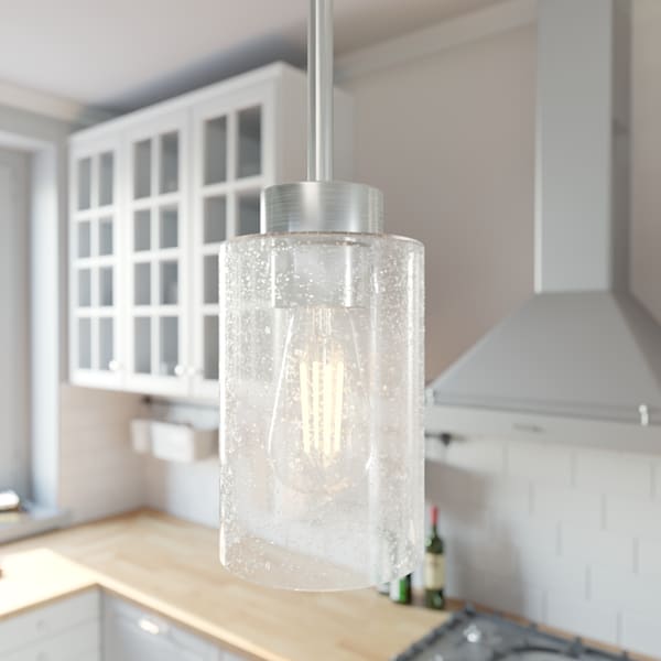 Hunter Hartland 1 Light Pendant in Brushed Nickel
