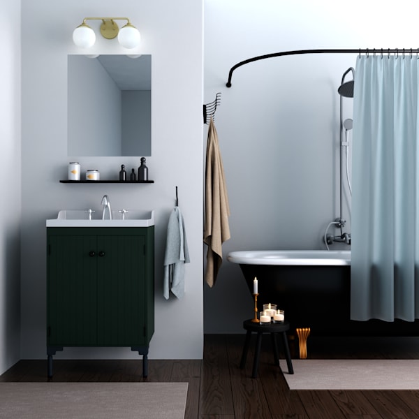 Hunter Hepburn 2 Light Vanity Light in Painted Modern Brass