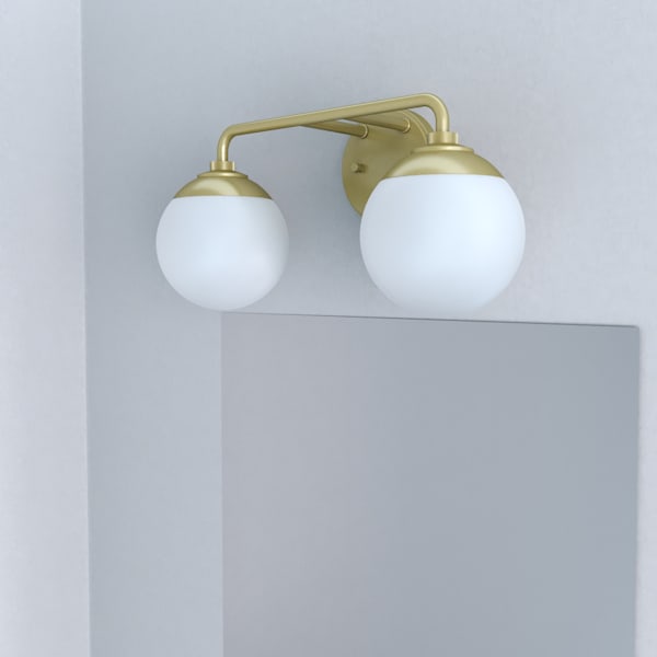 Hunter Hepburn 2 Light Vanity Light in Painted Modern Brass