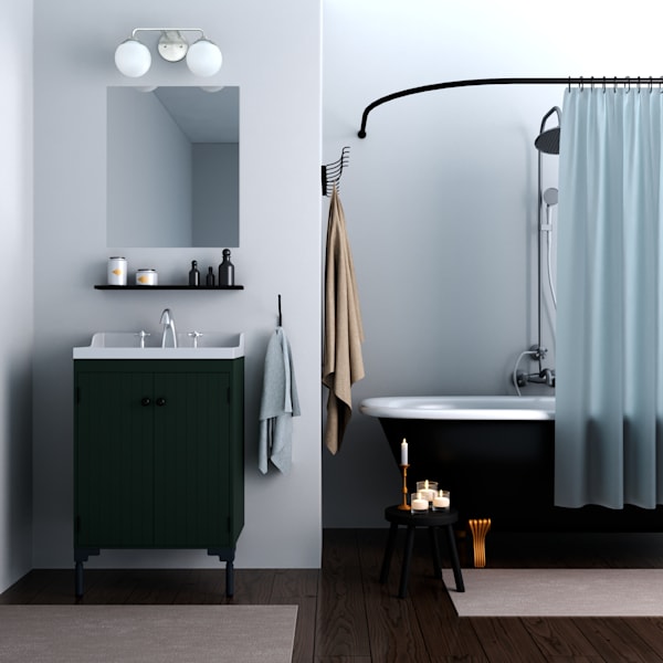 Hunter Hepburn 2 Light Vanity Light in Brushed Nickel