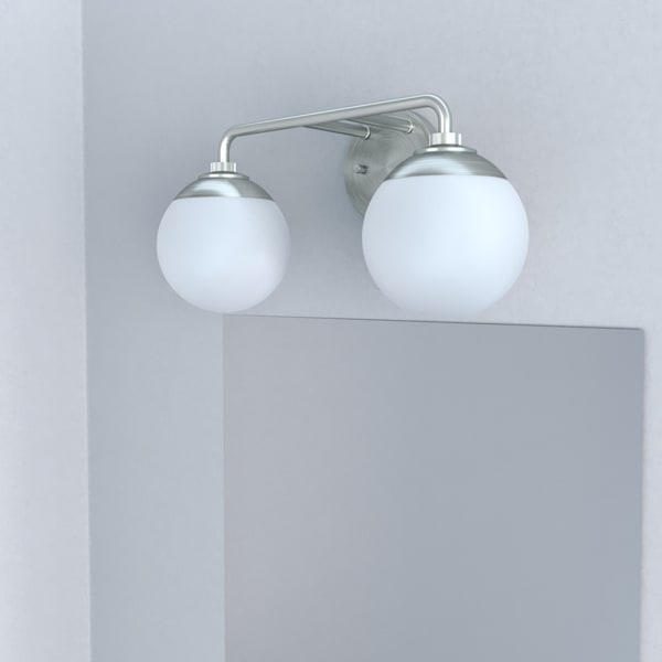 Hunter Hepburn 2 Light Vanity Light in Brushed Nickel
