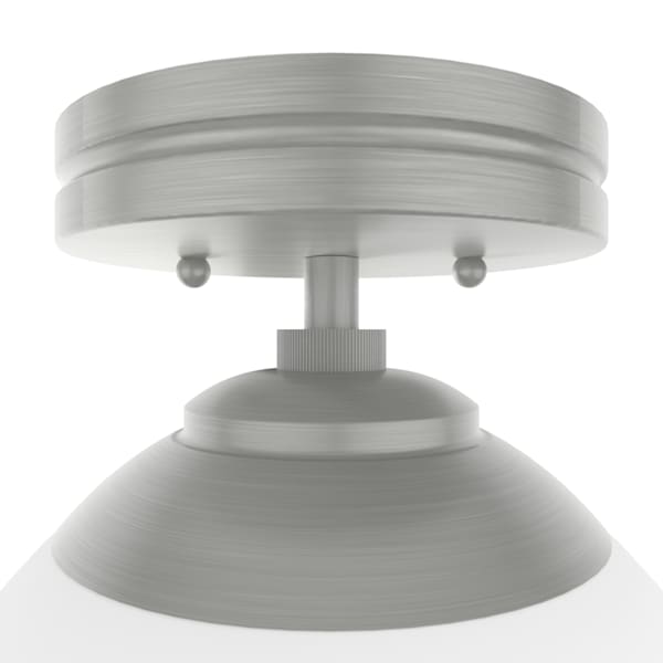 Hunter Hepburn 1 Light Semi-Flush Mount in Brushed Nickel