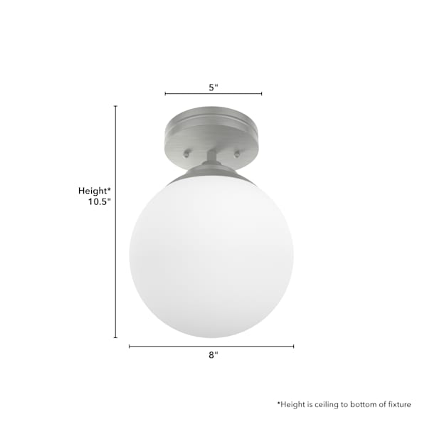 Hunter Hepburn 1 Light Semi-Flush Mount in Brushed Nickel