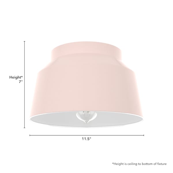 Hunter Cranbrook 1 Light Flush Mount in Blushed Pink