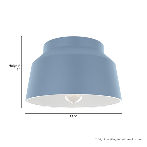 Hunter Cranbrook 1 Light Flush Mount in Indigo Blue