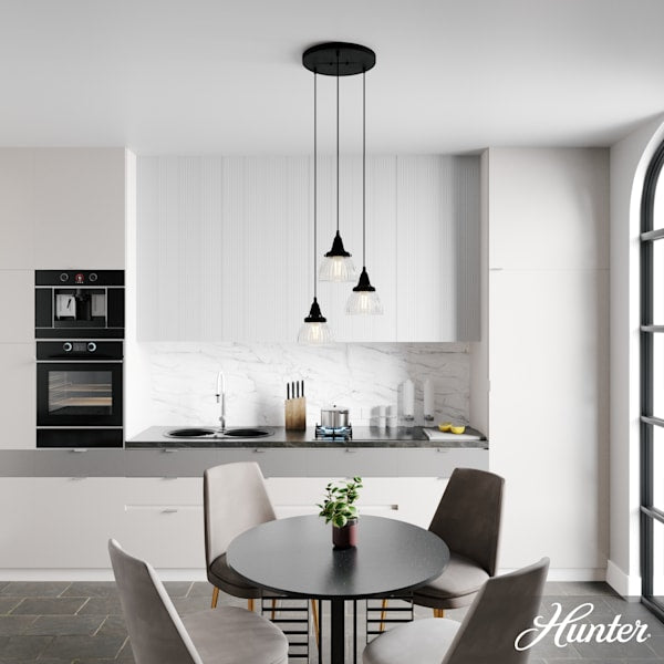 Hunter Cypress Grove 3 Light Round Chandelier in Natural Iron