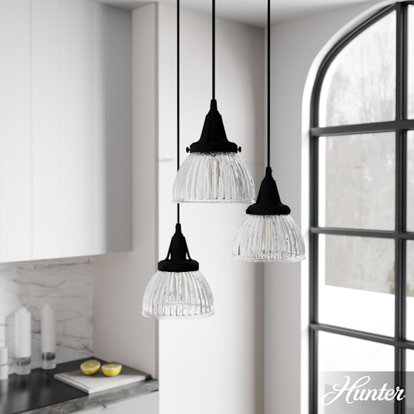 Hunter Cypress Grove 3 Light Round Chandelier in Natural Iron
