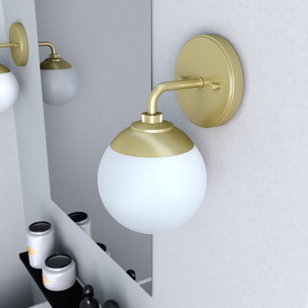 Hunter Hepburn 1 Light Wall Sconce in Painted Modern Brass