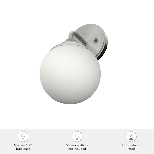 Hunter Hepburn 1 Light Wall Sconce in Brushed Nickel